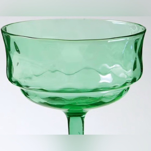 15028 Green Diamond Optic Tiffin-Franciscan Low Sherbet Glass Uranium 1920’s - Picture 3 of 4